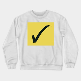 Black Check Mark On Yellow Background Crewneck Sweatshirt